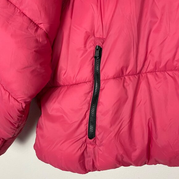 Old Navy Womens XXL Water-Resistant Puffer Jacket Cropped‎ Red Zip Pockets Fall - Picture 3 of 10